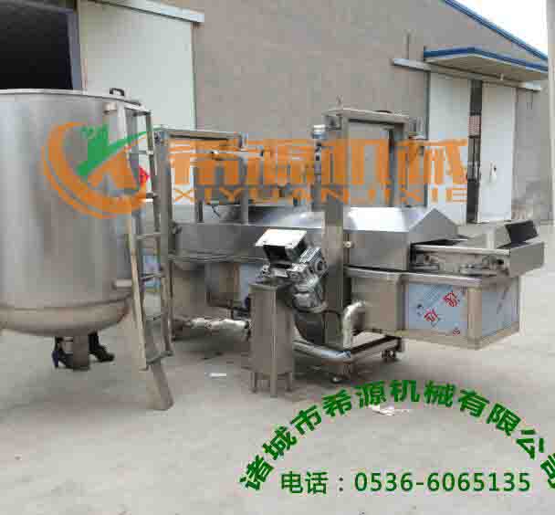 自動刮渣油炸機(jī)流水線